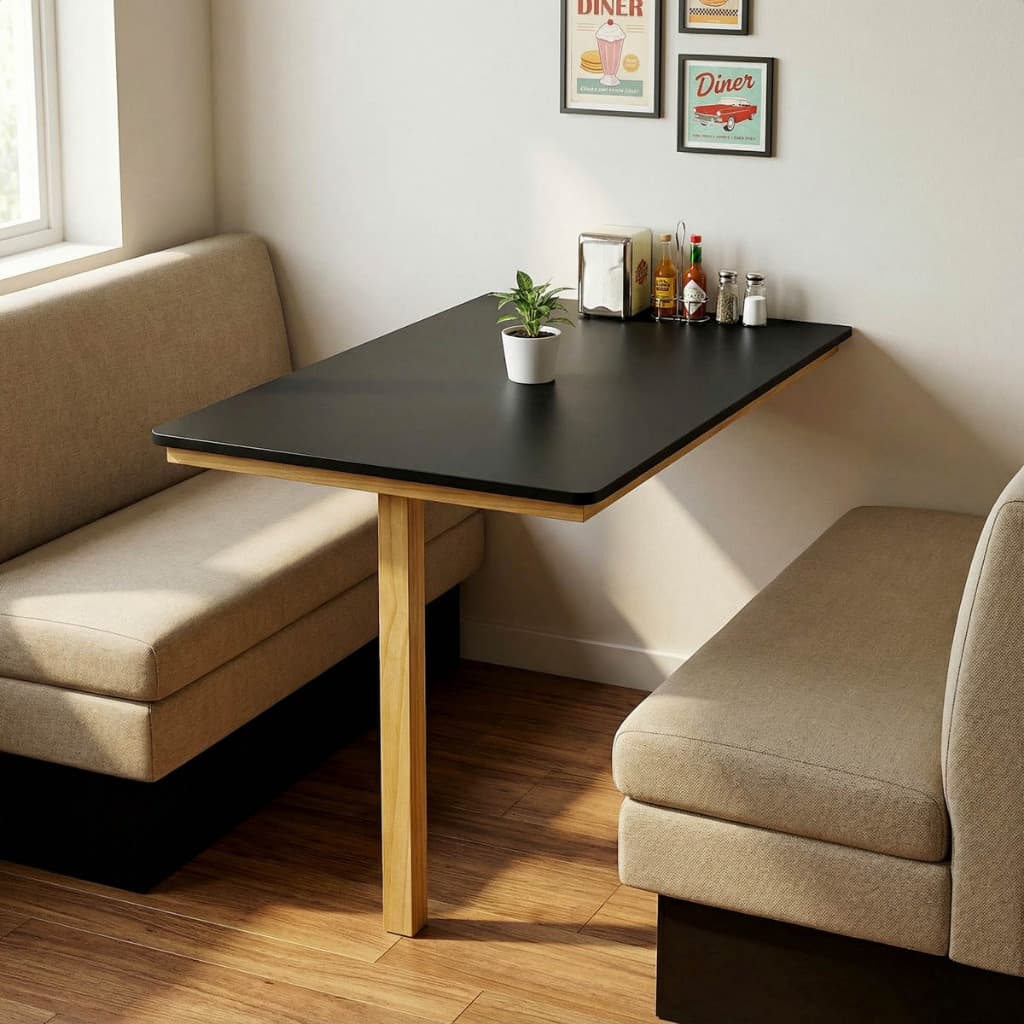 Mesinha de Parede para Apartamento Mesinha de Café em Madeira Maciça Mesa Americana Cozinha