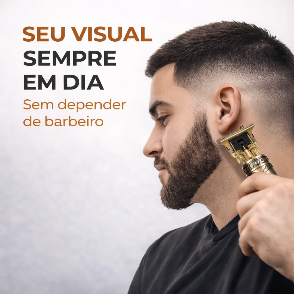 Máquina de Cortar Cabelo Profissional Sem Fio USB Aparador Barba Dragão Bivolt Recarregável Cuidados