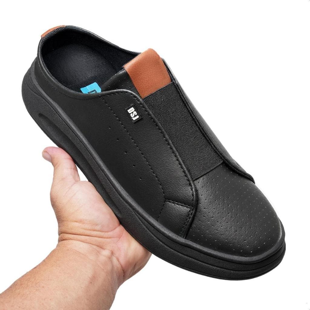 Mule Masculino Slip On Sneaker Sola Alta Leve e Macio
