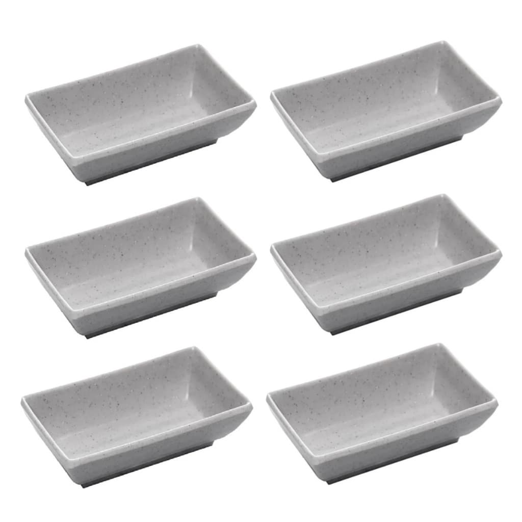 Kit 6 Molheiras para Shoyu Melamina 60ml Cinza Granilite Toquio Lyor Molhos Potinho Oriental Sushi