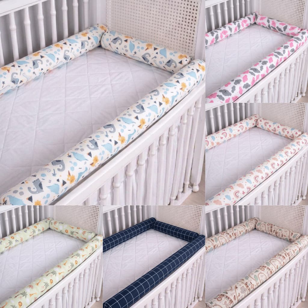 Kit Rolinho de Berço 4 peças 100% Algodão Várias Estampas Seguro e Macio