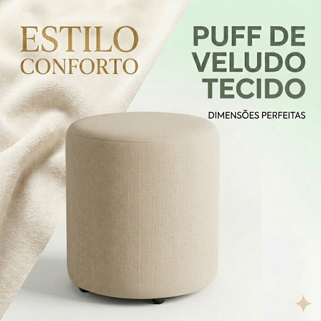 Puff Redondo Banqueta Banco Decorativo Multiuso 33cm PRODUTO EXCLUSIVO