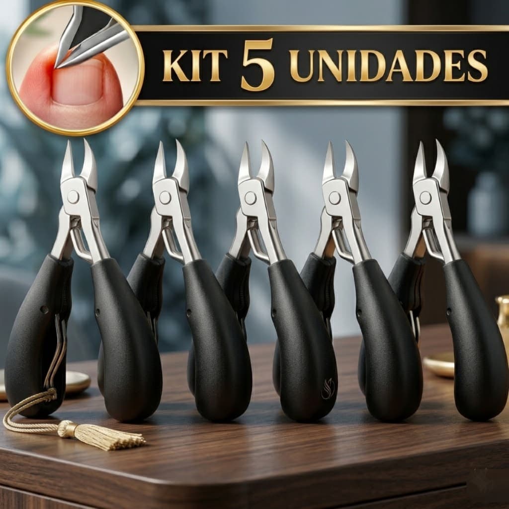 Alicate de Unha Profissional Curvado Inox Mola Dupla Corte Preciso Unhas Grossas Podologia Manicure