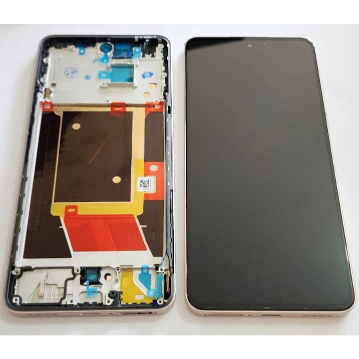 Display Tela Amoled Para Realme 13+ 5G RMX5002 RMX5000, Frontal com Aro Dourado