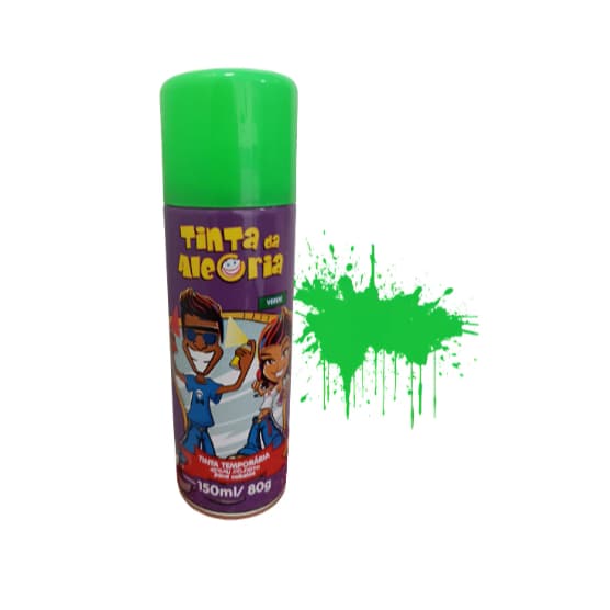 Tinta Da Alegria Verde Spray Temporário Para Cabelo 150ml