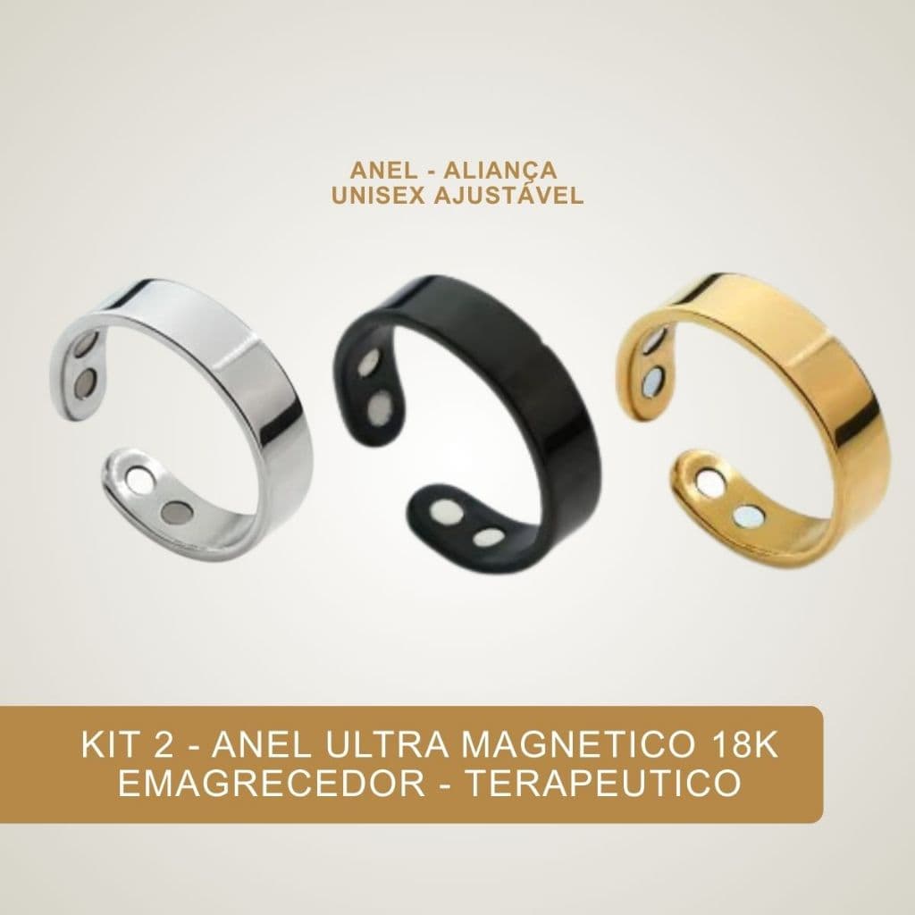 Anel Aliança Magnético Ajustável Unissex Terapêutico Premium Estilo Moderno Confortável