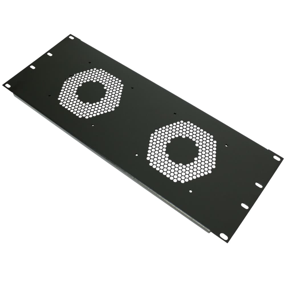 PAINEL RACK 19" 4U CEGO COM VENTILAÇÃO PARA 2 COLLER 12CM EM AÇO #20 (1mm)