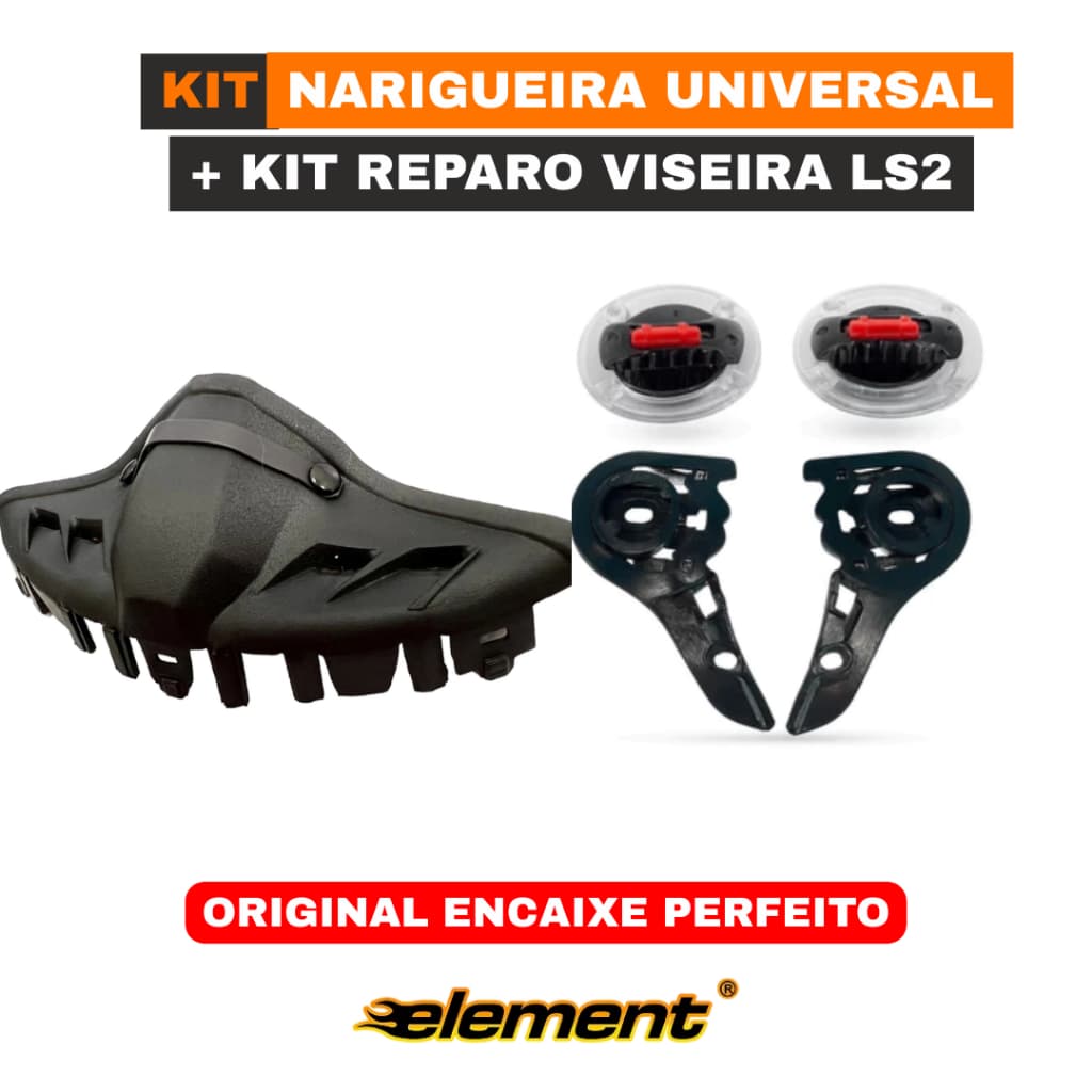 Narigueira para Capacete Universal Com Respiro e Clip + Kit Reparo Viseira Capacete
