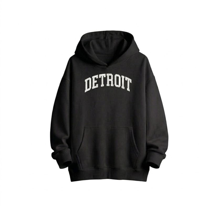 Moletom Canguru Detroit Masculino Feminino Com Capuz e Bolso Estampa DTF Premium infantil adulto