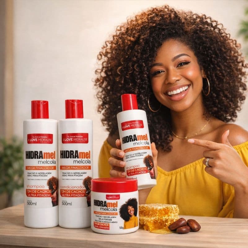 KIT MEL COLA 3 PRODUTOS Shampoo 500ml + Condicionador 500ml + Finalizador Mel Cola 500ml ENVIO IMEDIATO.