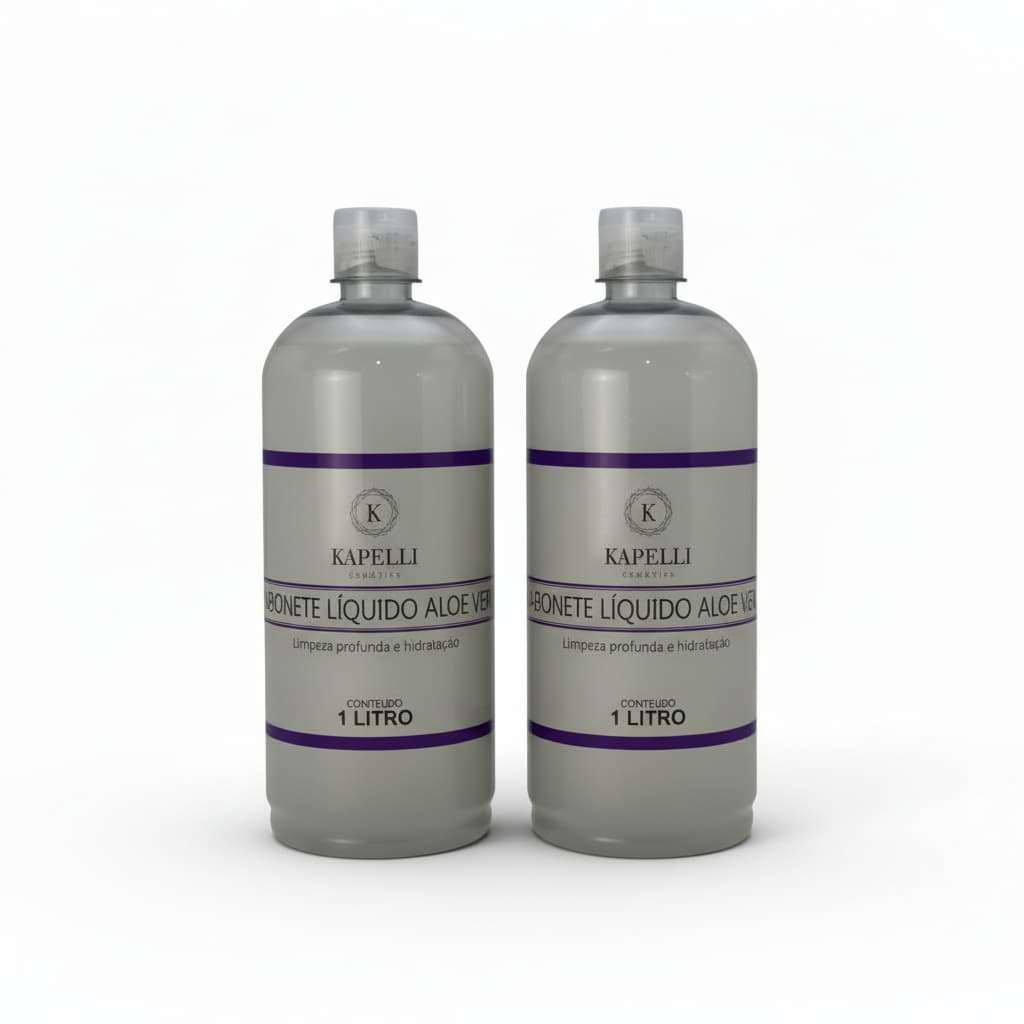 Sabonete Líquido Aloe Vera 1 Litro Kapelli com 2 Unidades