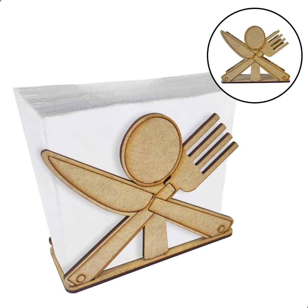 Kit Porta Guardanapos MDF Talheres Chá de Cozinha Eventos Restaurante Lembrancinhas