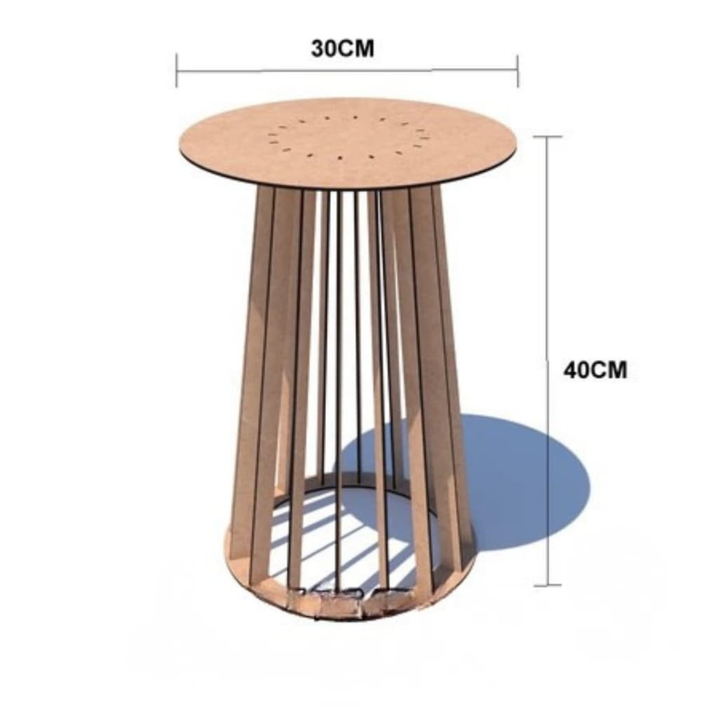 Mesa Redonda Mdf Cru Para Decorações e Festas