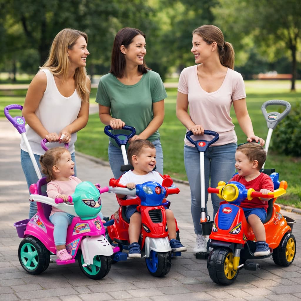 🚲 Triciclo Infantil 2 em 1 Passeio Pedal Retrô c/ Empurrador + Segurança 👶🔥