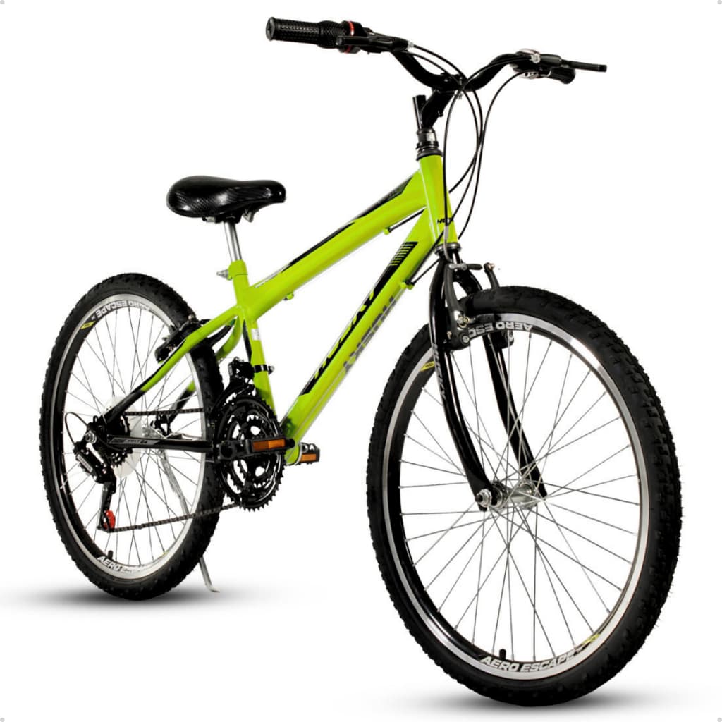Bicicleta Infanto Juvenil Aro 24 Maculina 18v Menino Amarelo Husky Volt