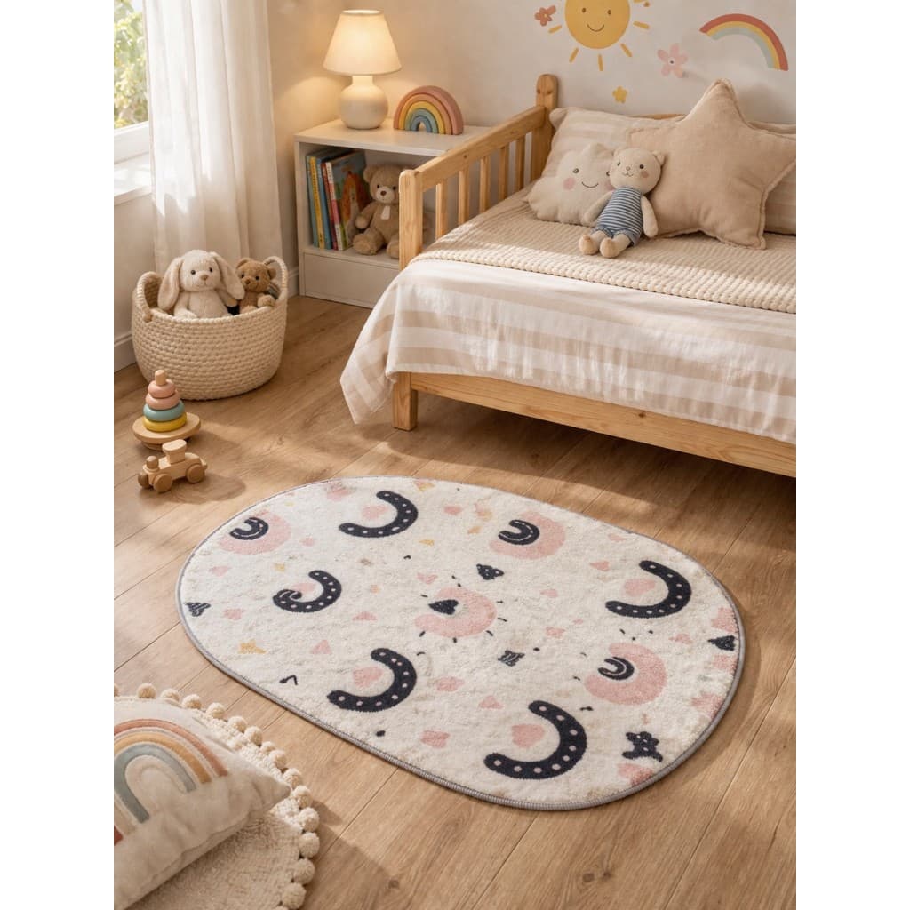 Tapete decorativo para quarto infantil peluciado antiderrapante 40cmx60cm