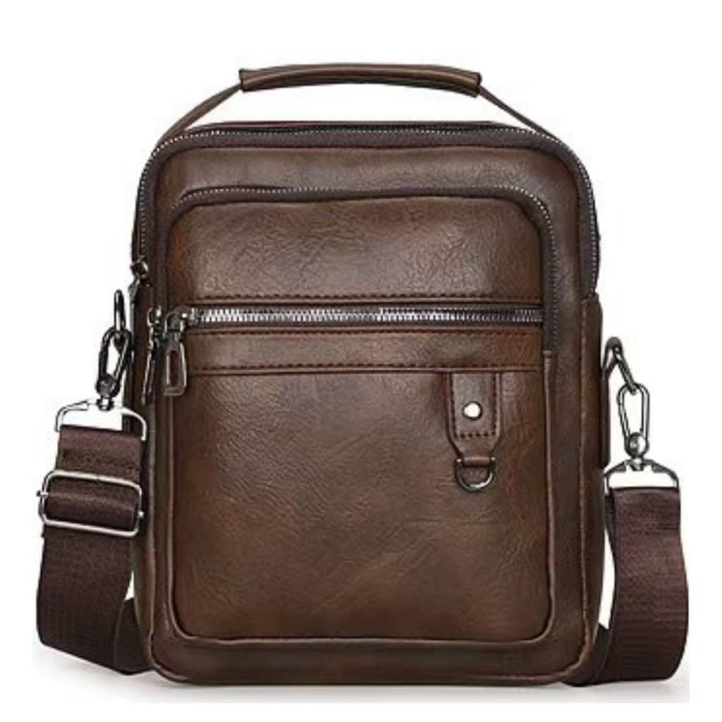 Bolsa Masculina Feminina Impermeável Couro PU Compacta Crossbody Transversal Dia a Dia
