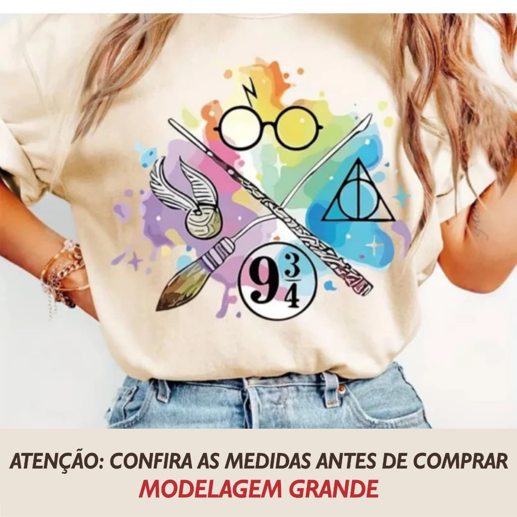 Camiseta Harry Potter Varinha das Varinhas Camisa Plataforma Camiseta Triângulo HP