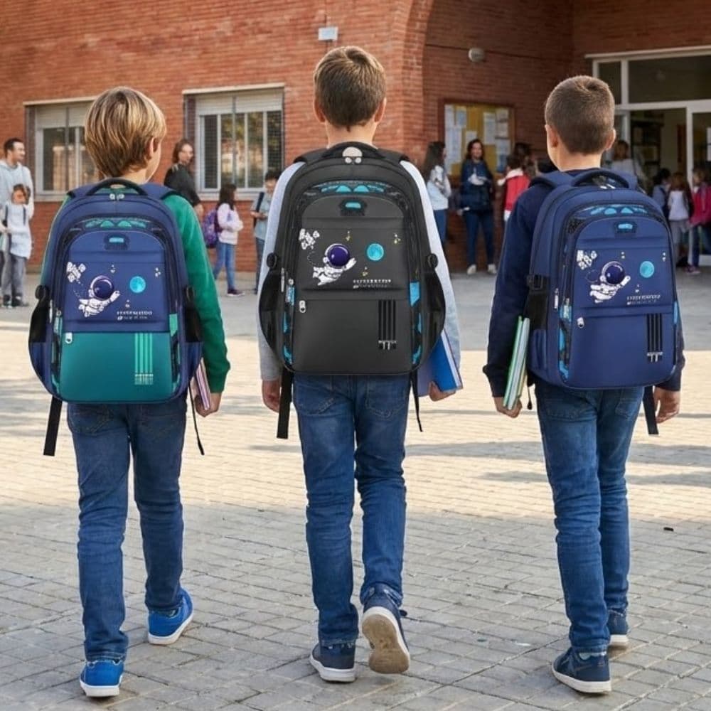 Bolsa Infantil Astronauta Ortopédica Confortável Escola Curso Viagem Material Mochila Resistente