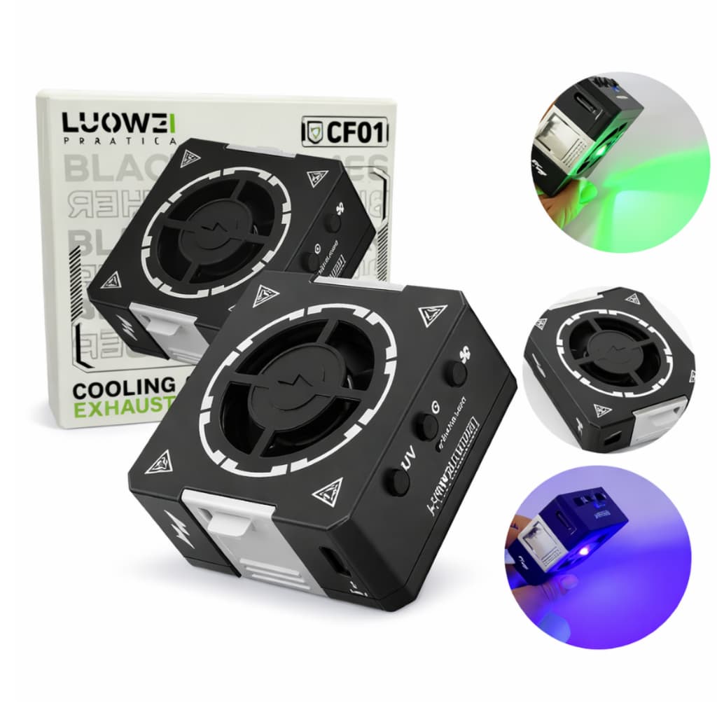 Lâmpada Luz Uv Exaustor Fumaça Solda Reparo Placa Celular luowei 3 em 1