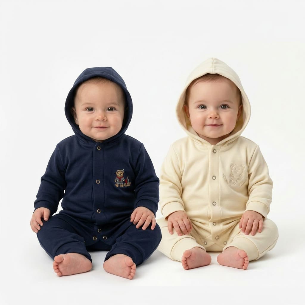 Kit 2 Macacão Infantil Bebê Menino Com Capuz Para Inverno Super Macio e Confortável Promoção