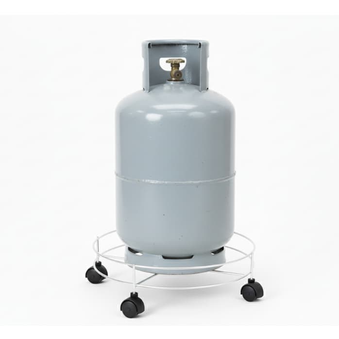 Suporte Para Gás Botijão Branco Com 3 Rodinhas/ Suporte Para Vaso De Flor