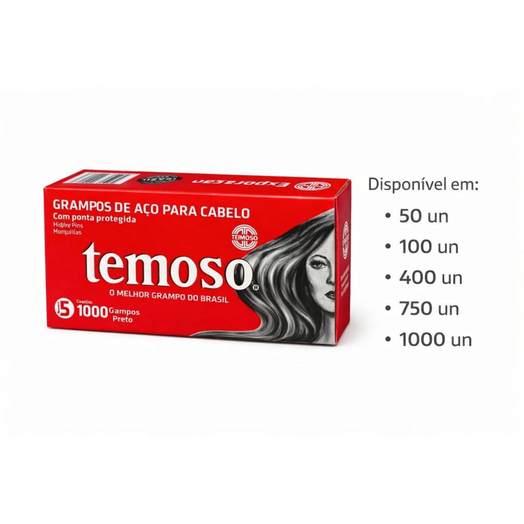Grampo de Cabelo N5 Preto Teimoso 50 100 400 750 e 1.000 unidades Alta Fixação