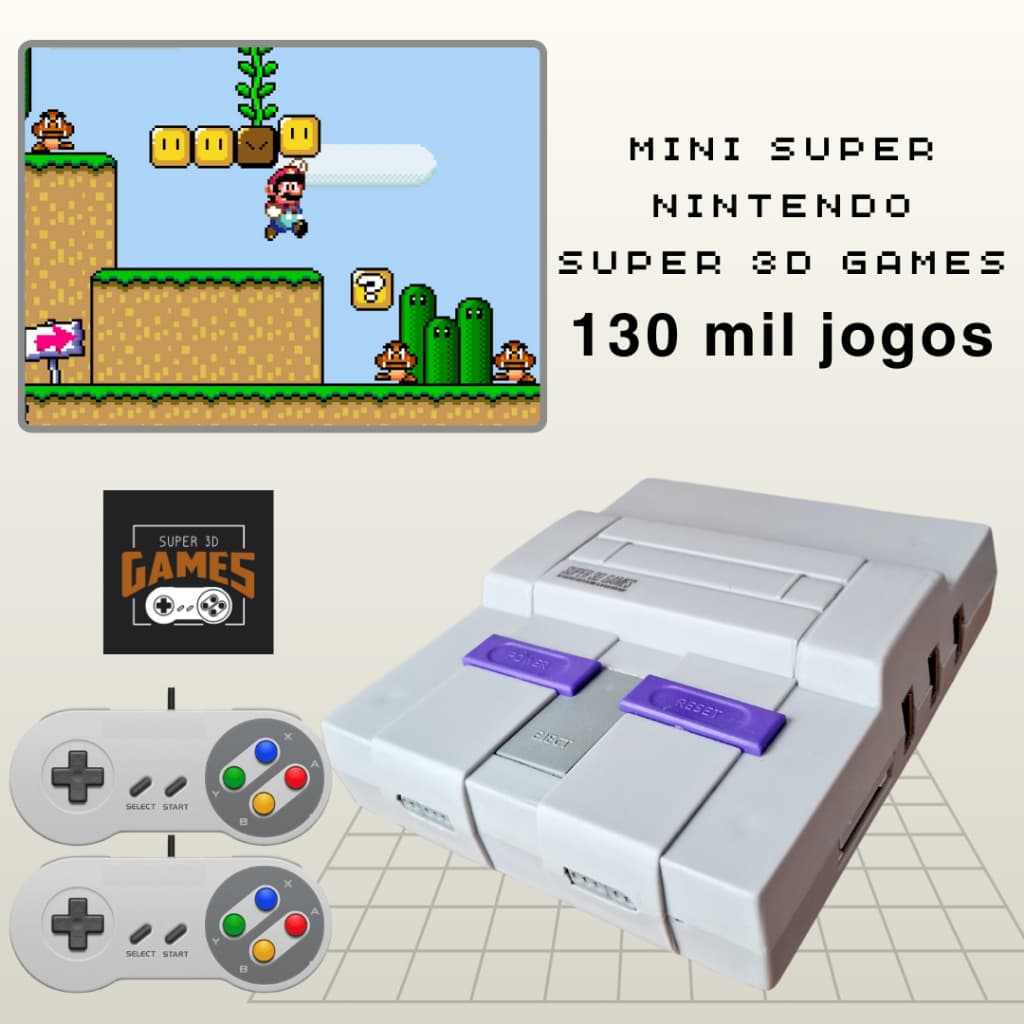 Game Console Retro Super 3D Games 150 Mil Jogos Classicos Com 2 Controles