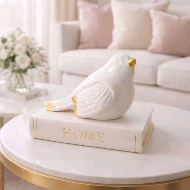 Passarinho de Cerâmica 14cm Moderna Elegante e Versátil para Decoração Interna