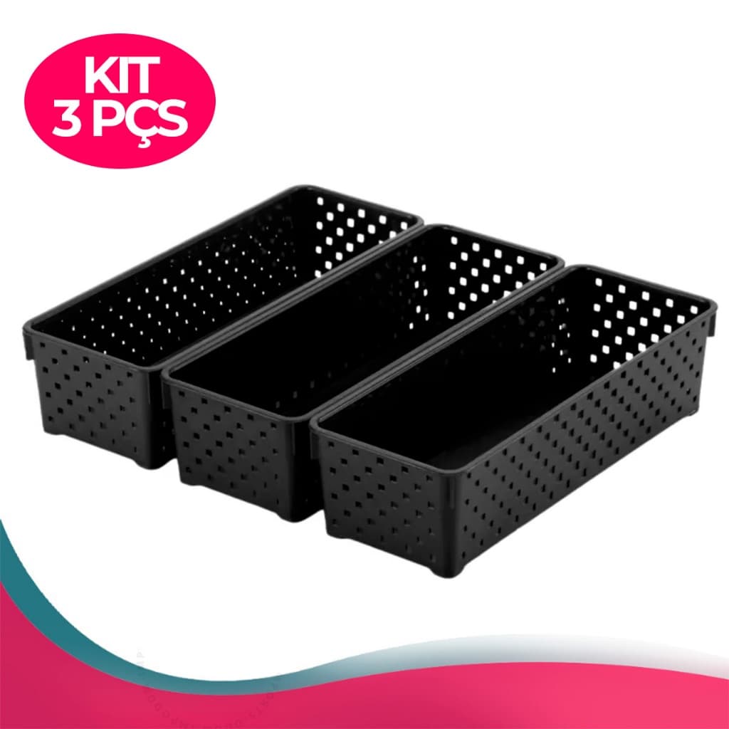 Porta Talher de Gaveta 3 Peças Organizador de Utensílios Para Cozinha Escritório Modular Cosmético