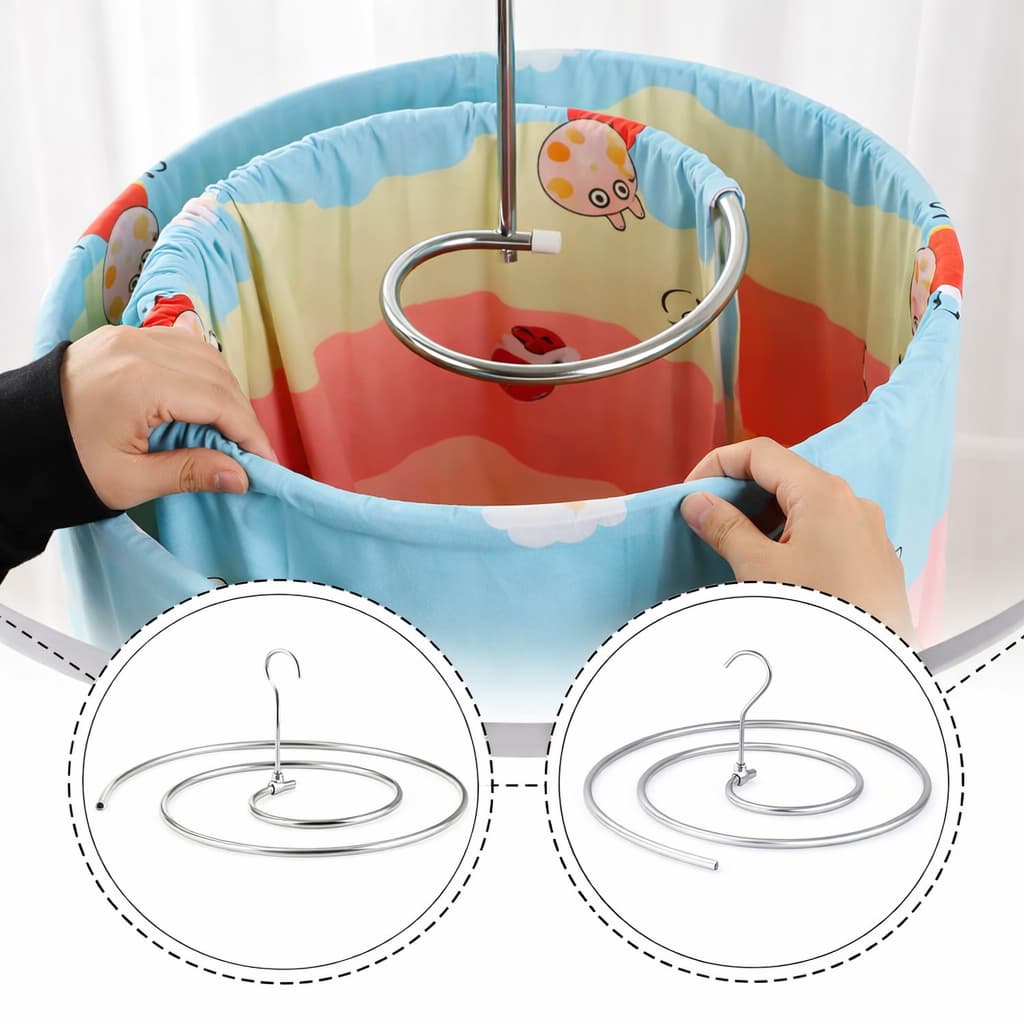 Kit 2 Varal Cabide Em Espiral Secagem Facil Redondo para Lençol inox