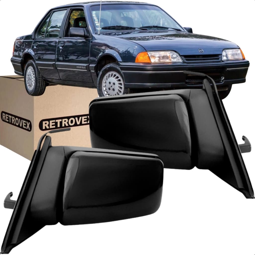 Par Retrovisor Externo Monza 1991 1992 1993 com Controle manual Lado direito e esquerdo