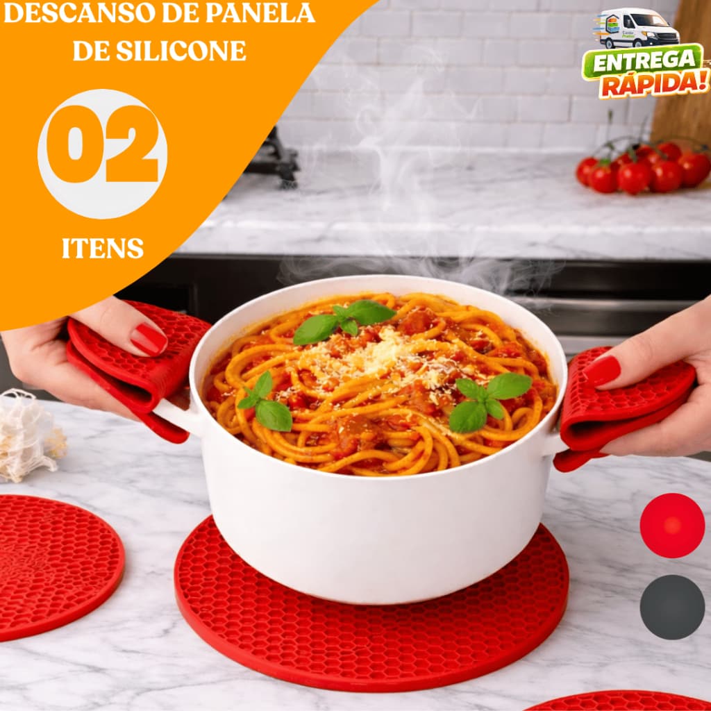 Kit 02/03/05 Descanso de Panela Silicone Cozinha Panela Quente Cozinha Resistente Restaurante