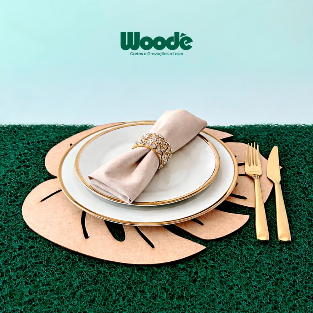 Kit 5/10/15 Sousplat Para Decoração Casa Moderno Minimalista Prato e Talher MDF Cru