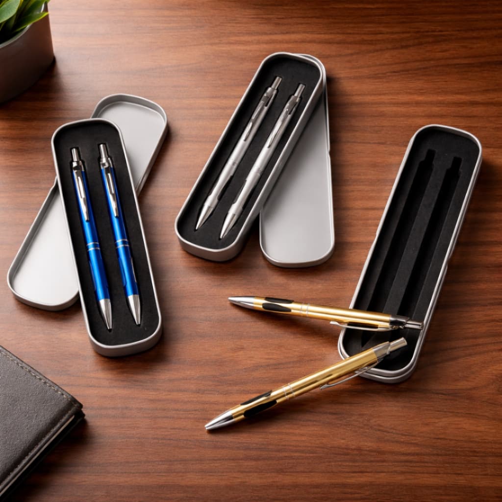 Conjunto Caneta Personalizada a Laser Várias cores