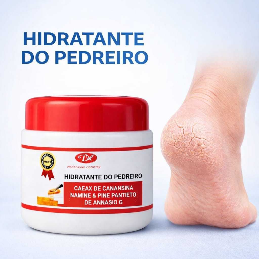 Creme hidratante do pedreiro com ureia glicerina cacau para pes cotovelos joelhos tamanhos variados