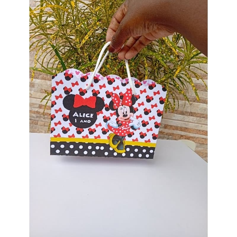 Sacolinha Personalizada Minnie Vermelha Montada