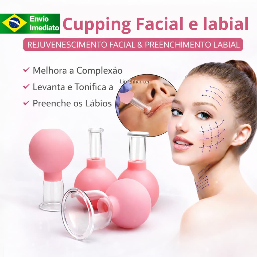 Kit 4 Ventosas De Acrilico Anticelulite Para Lifting Facial Massagem