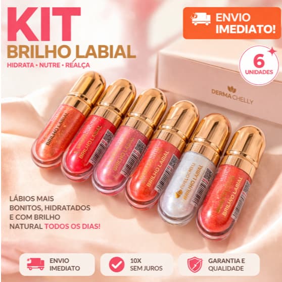 Gloss Labial Brilho Intenso Monte Seu Kit 2 a 6 Unidades  Hidratação Profunda + Envio Rápido