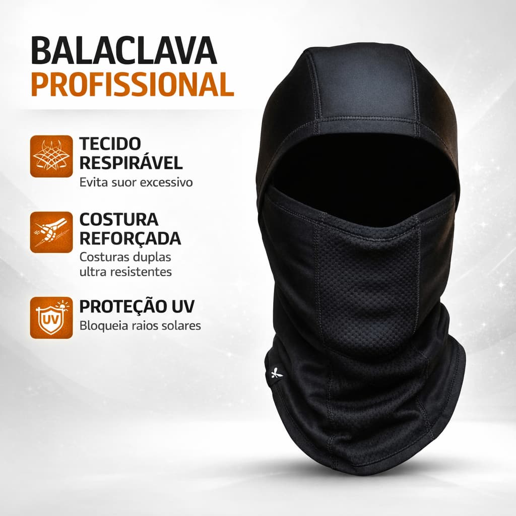 Toca Ninja Balaclava Térmica Touca Motoqueiro Proteção UV 50 Sol Inverno Bike Esportiva