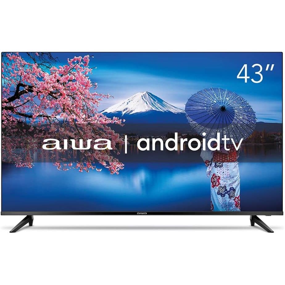 Smart TV AIWA 43” Android Full HD Borda Ultrafina HDR10 Dolby Áudio AWS-TV-43-BL-02-A
