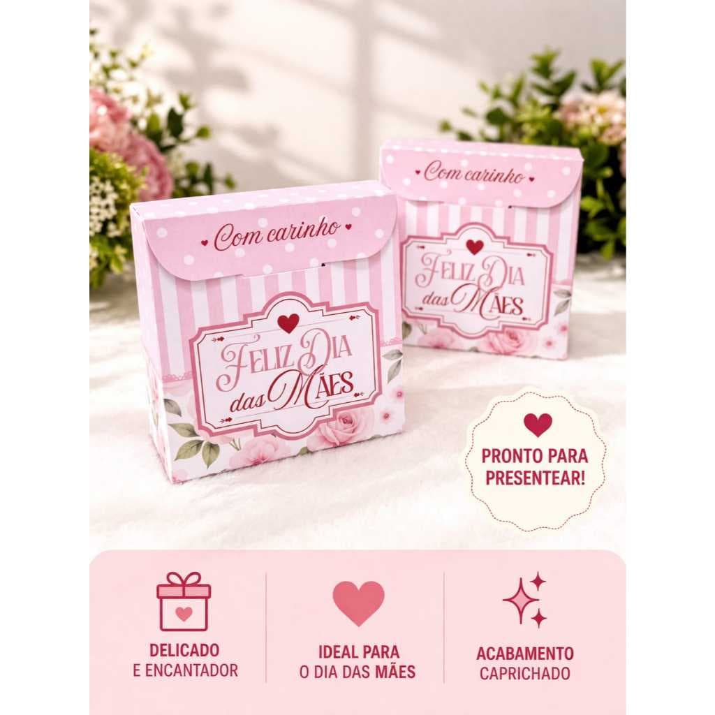 10 Caixinhas Dia das Mães | Lembrancinhas Dia das Maes | Caixinhas Personalizadas | Bombom | Brinco | Sabonte Natura
