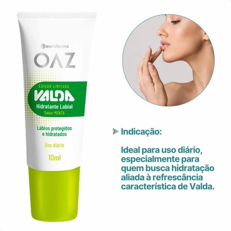 Hidratante Labial Valda Eurofarma Oaz Sabor Menta com 10 Ml