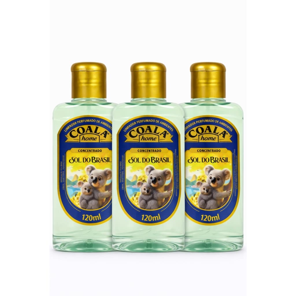 Kit 3 Produto de Limpeza Coala Limpador Perfumado de Ambientes Sol do Brasil 120ML Aromatizante Concentrado