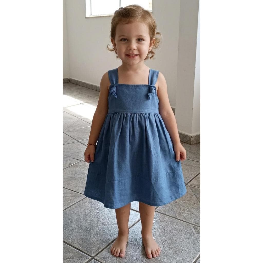 Vestido Infantil em Linho Leve Confortável e Delicado