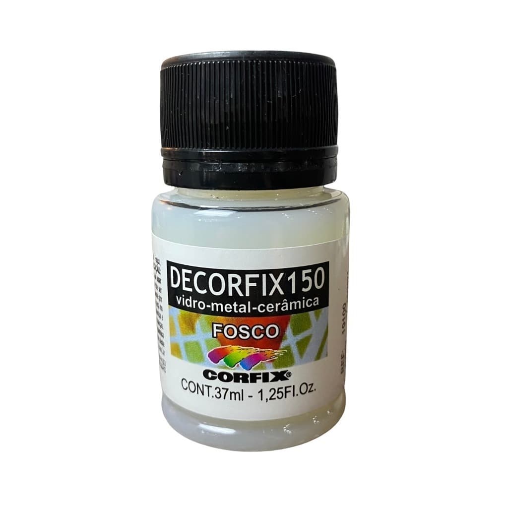 Verniz Decorfix 150 Incolor Fosco Corfix 37ml para Vidro Metal Cerâmica