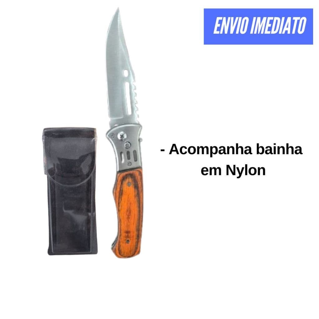 Canivete Cabo em Madeira Automático  25 cm