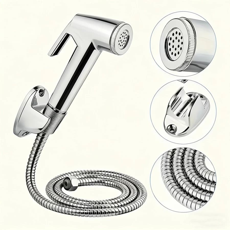 Ducha Higiênica Para Banheiro Completa Luxo Inox núcleo da válvula de cobre 1,2m Chuveirinho