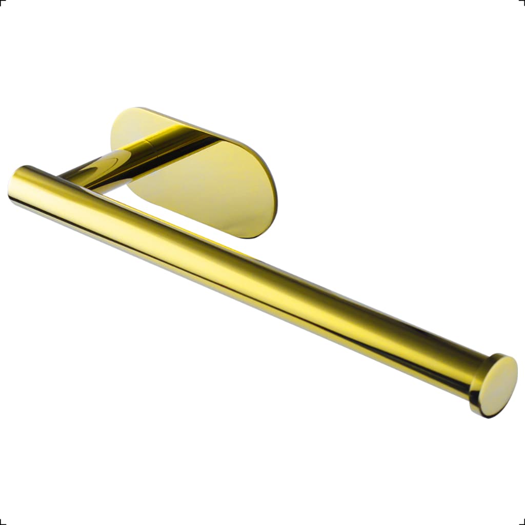 Porta Toalha Rosto Banheiro Lavatório Dourado Gold Inox 304 Adesivo Parede Sem Furo Luxo Moderno 3M