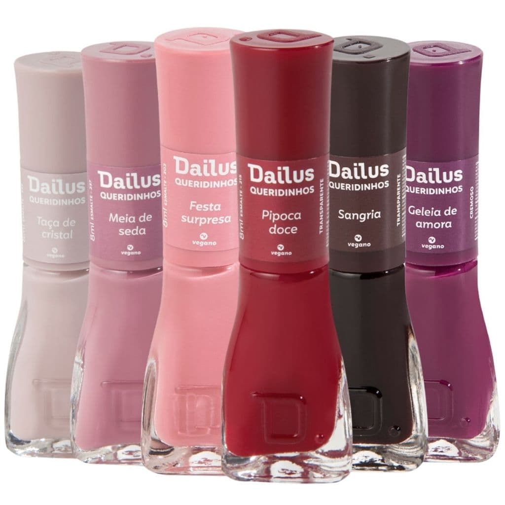 Esmalte Dailus Tons Vermelho Rosa Nude Kit 6 Cores Manicure Pedicure Atacado